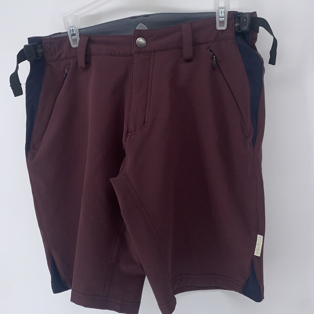 Club Ride Mountain Bike Shorts Mens Maroon Blue Cycling Adjustable Waist SMALL